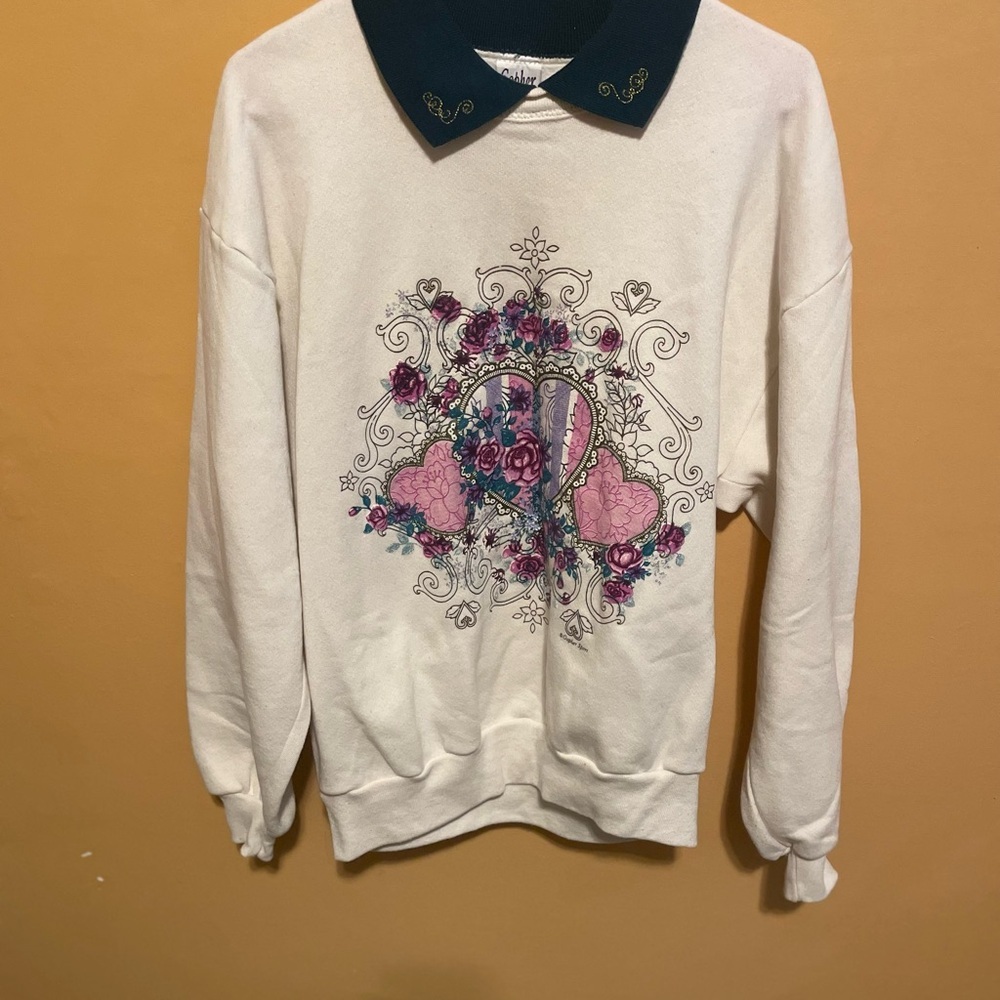 Gopher Sport Floral Sweatshirt with Teal Collar